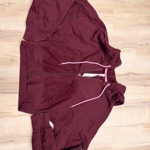 Women's Burgundy Hoodie Jacket